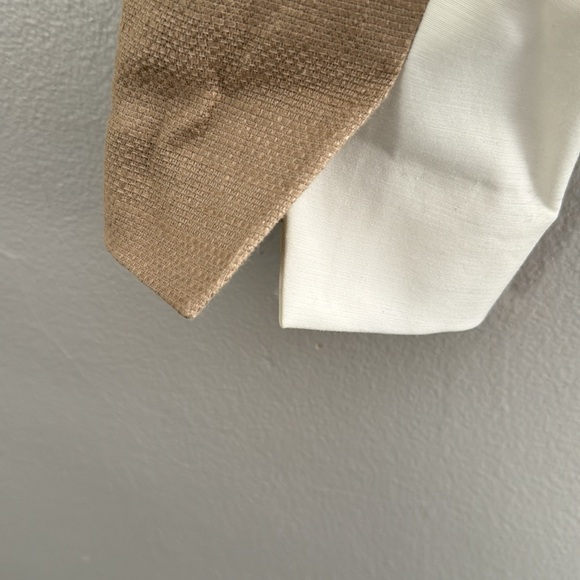CALVIN Klein ecru tan blazer linen blend jacket gold hardware neutral  size 10 - Picture 7 of 9